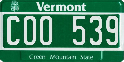 VT license plate COO539