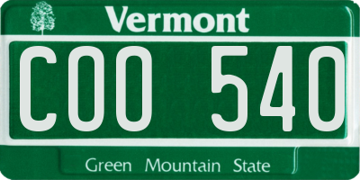 VT license plate COO540