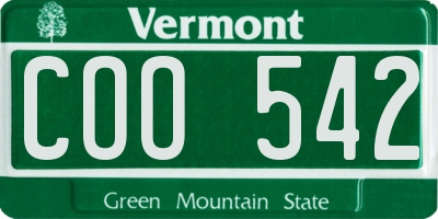 VT license plate COO542