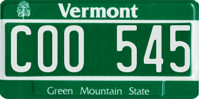 VT license plate COO545