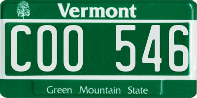 VT license plate COO546