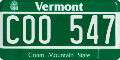 VT license plate COO547