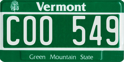 VT license plate COO549