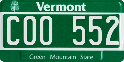 VT license plate COO552