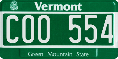 VT license plate COO554
