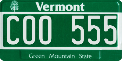 VT license plate COO555