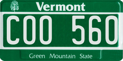 VT license plate COO560