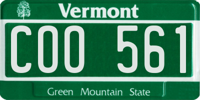 VT license plate COO561