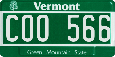 VT license plate COO566