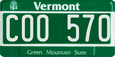 VT license plate COO570