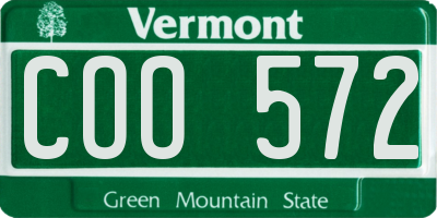 VT license plate COO572