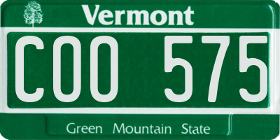 VT license plate COO575