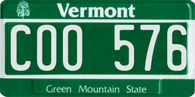 VT license plate COO576
