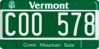 VT license plate COO578