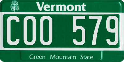 VT license plate COO579