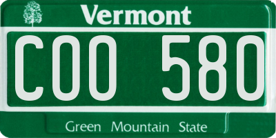VT license plate COO580
