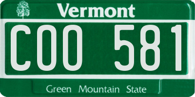 VT license plate COO581