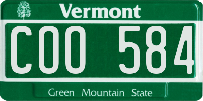 VT license plate COO584