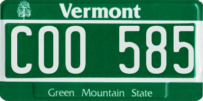 VT license plate COO585