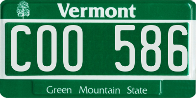 VT license plate COO586