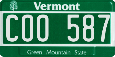 VT license plate COO587