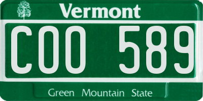 VT license plate COO589
