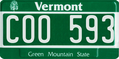 VT license plate COO593