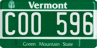 VT license plate COO596