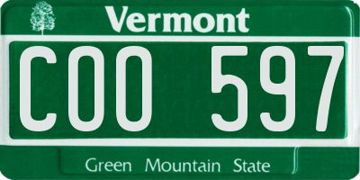 VT license plate COO597