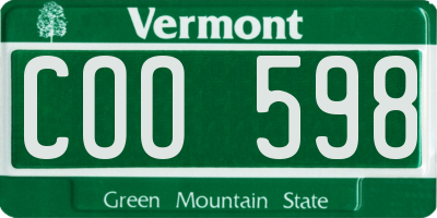 VT license plate COO598