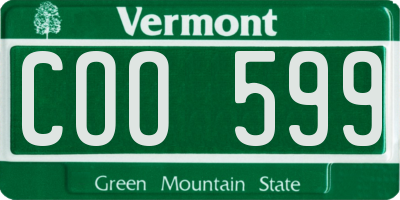 VT license plate COO599