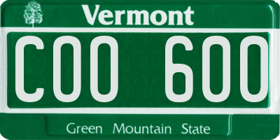 VT license plate COO600