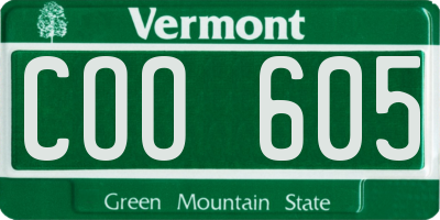 VT license plate COO605