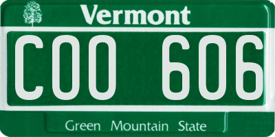VT license plate COO606