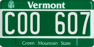 VT license plate COO607