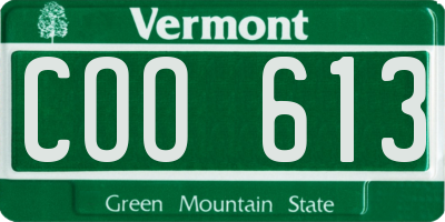 VT license plate COO613