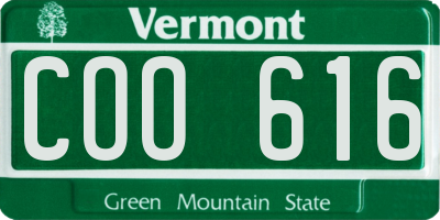 VT license plate COO616