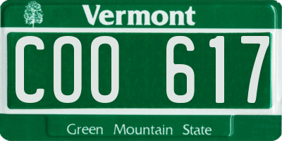 VT license plate COO617