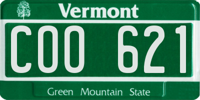 VT license plate COO621