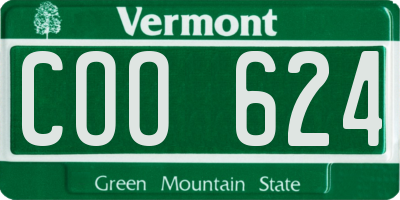 VT license plate COO624