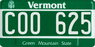 VT license plate COO625