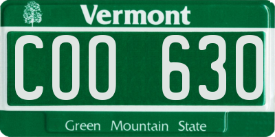 VT license plate COO630