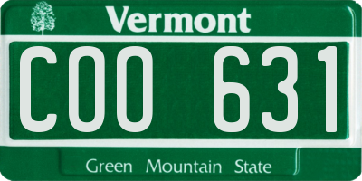 VT license plate COO631