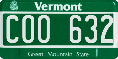 VT license plate COO632