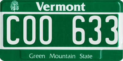 VT license plate COO633