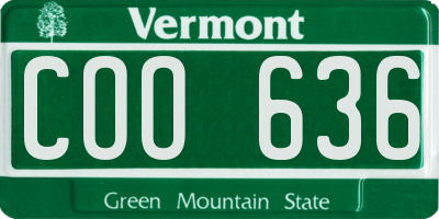 VT license plate COO636
