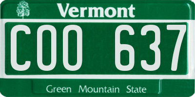 VT license plate COO637
