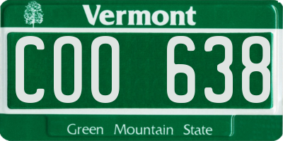 VT license plate COO638