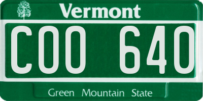 VT license plate COO640