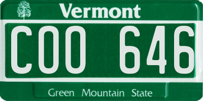 VT license plate COO646